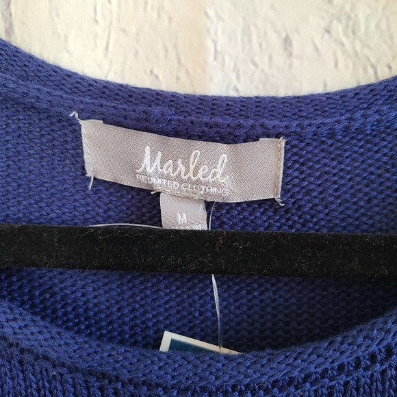 Marled By RC USA Blue Knit Sweater NWT SZ M - Picture 3 of 10
